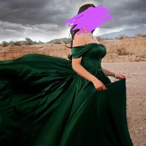 Emerald green ball gown